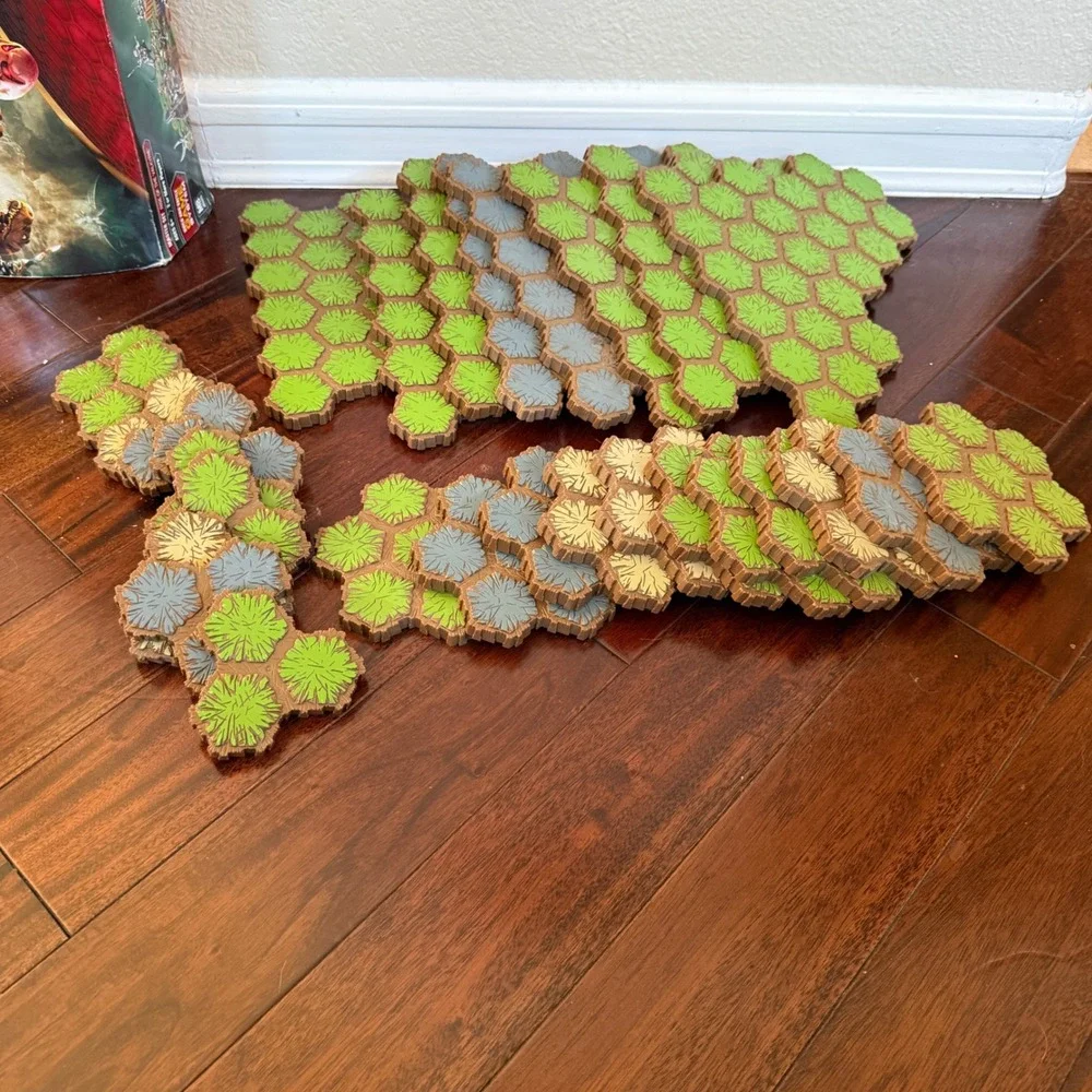 Heroscape Rise of the Valkyrie Terrain Lot Only Hex Tiles‎ Grass Rock Water 2004